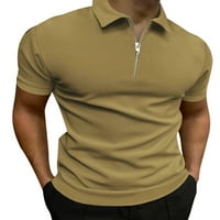 Goowrom Muške kratke majice s kratkim rukavima V izrez rever četvrt zip casual ljetni tee vrhovi Slim Fit Golf majice