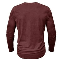Muški grafički i vezeni modni modni majica opruga i jesen dugi rukav tiskani pulover Duks crveni XL