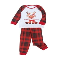 Božićne pidžame za porodičnu podudaranje PJS postavio je dugi rukav elk tiskani majica na plažim hlačama