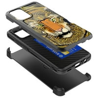 Kartica Holster Kickstand Kućište telefona Kompatibilno je sa Samsung Galaxy A 5G - smeđa Mythic Cat