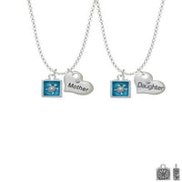 Delight nakit Silvertone Morska kornjača u sjeni Bo Matern & kćeri srčani ogrlice, 19 + 2