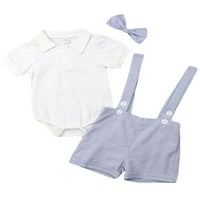 FullVigor Baby Boy Basic Gentle Short rukav Polo Majica Bodiysuit Suspender Short Set