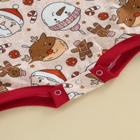 Jaweiwi Baby Toddler Girls Boys Dukseri Rompers Božićna odjeća Deer Snowman Santa Ispis Dugi rukav zalogaj