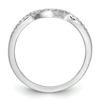 0.10ct. CZ Čvrsti real 14k bijeli zlatni vjenčani prsten