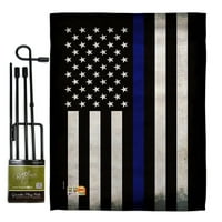 Tanka plava linija Americana Vojni dojmovi Dekorativna vertikalna 13 18.5 dvostruka vrtna zastava na