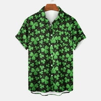 Očev dan poklon odjeće, Poropl St. Patrick tiskani karoseni džepni košulji za muškarce Cleariance crna veličina 10