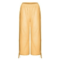 Gacuw posteljine za žene Ležerne prilike ljetne hlače plus veličina opuštene fit duge hlače salonske pantalone Duks Ležerne prilike labave vrećice hlače visoke stručne hlače sa džepovima čvrsto