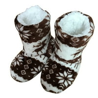 Božićne čizme s klizanjem Noseće čarape Mekane ruke Gripper Cipele Mekane plišane cipele od runa Crna
