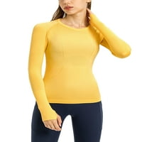 Avamo dame Workout Top dugih rukava Tee Crew Crt Yoga T-majice Sportska atletska bluza Prozračna čvrsta