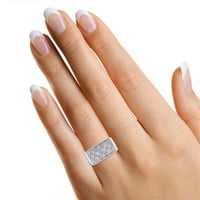 0. CT okrugli bijeli prirodni dijamantski vjenčani prsten za vjenčanje u 14k bijelo zlato preko sterlinga