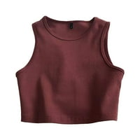 Košulje za žene Grafički tee Ljetna moda BM Knit Vest Gym Fitness Crew Neck Crop Top Majica