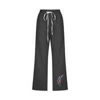Fardey gromobrani danas ženske pamučne posteljine Capri hlače za grafičke džepove Casual opuštene pantalone sa izvlačenjem elastičnih hlača s elastičnom strukom