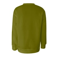 Ženske bluze s dugim rukavima TOP SOLID casual top vrhovi padajuće posade pulover bluze vojska zelena