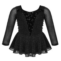 Renvena Kids Girls Shiny Glitter dugih rukava Ballet Tutu Haljina Leotard figura klizajući lirski kostim