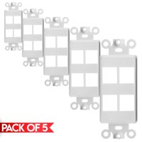 Cmple - [Pack] Port Keystone Insert za zidnu ploču, zvučni adapter za jaknu sa četveronožnim portnim