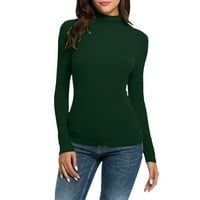 Vruća prodaja ženske vrhove modne čvrste boje kornjače dugih rukava slim fit majica bluza