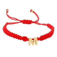 Pgeraug pokloni za žene personalizirana početna narukvica od nehrđajućeg čelika pozlaćena slova crvena
