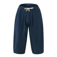 Teretne pantalone za muškarce lijene labave pamučne konoplje Harlan hlače elastične struke crkvene casual