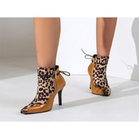 Harsuny Dame Business Fashion Haljina BootIe cipele sa bočnim zimskim potpeticama protiv klizanja šipkastim prstima Stiletto čizme Brown 5.5