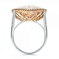 I elegantni dijamantski ružičasti šampanjac šuplji prsten dame nakit