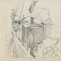 Paluba jedrilice sa figurama Poster Print John Singer Sargent
