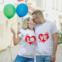 Valentines Day Pokloni Unise parovi Ljubitelji zaljubljenih kratkih rukava O-izrez Love Print majica