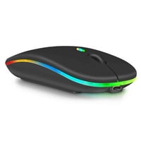 2.4GHz i Bluetooth miš, punjivi bežični miš za Fire Bluetooth bežični miš za laptop MAC računarsku tablet Android RGB LED crna