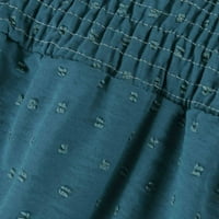 Haljine za žene Čvrsto koljeno duljina A-line kratkih rukava Ležerna haljina V-izrez Plava s