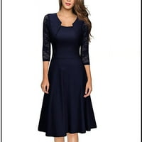 New Style Square Collar suknja u ljetnom crnom l plavom m