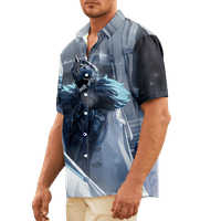 Fraigo muške dječačke majice Havajske majice kratki rukav Aloha majica za muškarce Dječak casual gumb dolje tropska havaii 3D anime uzorak majica ljetna plaža zabava