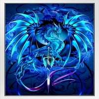 Plavi Dragon Dragonsword Seablade Ruth Thompson Fantasy Poster Nina Nylander Knight Mač Bijelo drvo