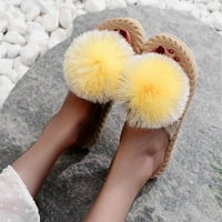 Daznico papuče za žene proljeće i ljetne imitacije slame WOVEN HOVE ravne sandale i flip flops Fringe