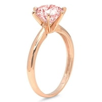 2.5ct okrugli rez ružičasti simulirani dijamant 14k ružičasta ruža zlatna graviranje izveštavanja godišnjica