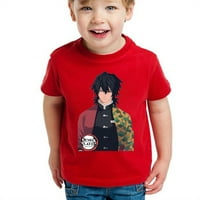 Retro moda i popularna anime Demon Slayer ispisana dječja majica, labavi povremeni pamučni dječji kratki rukav, plus veličina odjeća