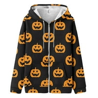 Zip up dukseve za žene sa dizajnama, duksevi za Halloween za žene Zip up dukserice Prevelike duksere