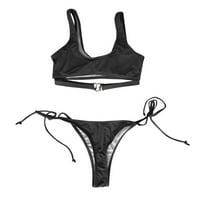 FESFESFES kupaći kostim za žene ženske push-up podstavljene plus veličine preklapajući print bikini