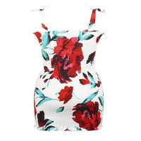 GVMFIVE ženske ljetne cvjetne printske haljine začućene haljine plaža Bodycon mini haljina