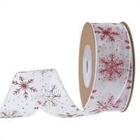 Roll božićna vrpca snježna pahuljica Sklopivi ukrasni Xmas ambalaža Dekoracija vrpca za božićni poliest