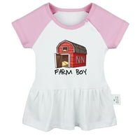 Idzn Farm Boy Crvene bašne haljine za bebe, suknje za bebe, novorođenčad, haljina za dojenčad princeza, dječja grafička odjeća