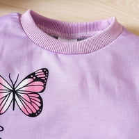 Toddler Baby Girl Jesen Zimske dukseve odjeća za odjeću dojenčad dugih rukava od ispisanih reda sa krile dukserice