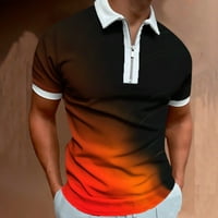 Daqian Muns T-majice čišćenje muške 3D tiskane rever pola zip pulover atlezure majica kratkih rukava