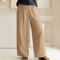 Ženske casual labavo vrećaste džepove hlače modne pantalone za repute Količine pamučne i posteljine