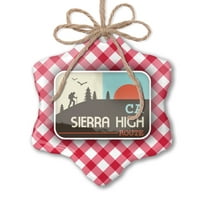Žićinski ukras za planinarske staze Sierra High Route - Kalifornija Red Plaid Neonblond