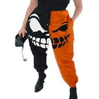 Ženske harem hlače Halloween Print visoke struke jogger pantalone cinch dno vrećice sa džepovima s-2xl