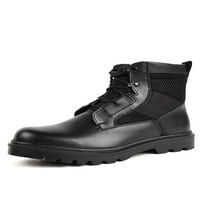 Ženske radne čizme plišani postrojeni gležanj boot lagani topli čizmi unise okrugli cipele za cipele za cipele za muškarce čipke zimski plijeni, crna crna 8.5