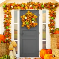 Gymchoice Fall Wearch za ulazna vrata, jesenje vijenac ukras sa bundevom, lišćem javora i borovom konusom