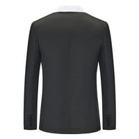 Kapuljacke jakne za muškarce nove casual odijelo Boja koje odgovaraju jednokratno snimljeno odijelo s srednjim srednjim rukavima, beskratna odjeća i jakne dnevna crna veličina XL