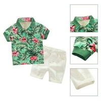 Slatki ljetni dječaci odjeća cvjetna majica uzorka Tropska havajska odjeća Pamučne casual majice bijele