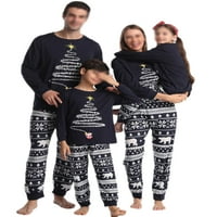 Bomotoo mammy tata Dječji salon koji odgovara porodičnoj pidžami postavljen elastičan struk Soft noćni rublje Xmas pjs snježne pahulje Print PJ setovi tamnoplave bebe 9