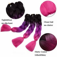 Benehair Jumbo pletenje za kosu stvarne afro boirane kukičane trake za pletenje 24 tamno crno do ljubičaste za ružu